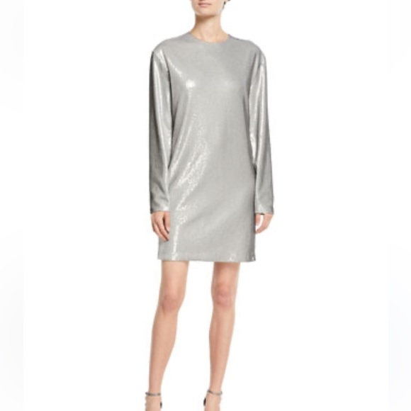 NWT Ralph Lauren Purple Label Runway Collection Silver Sequin Sheath Dress 8 - Picture 1 of 14